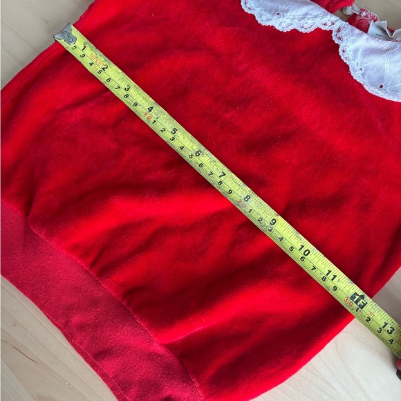 Vintage Red Velvet Sweater with White Lace Collar 6Y Kids. - Picture 5 of 8